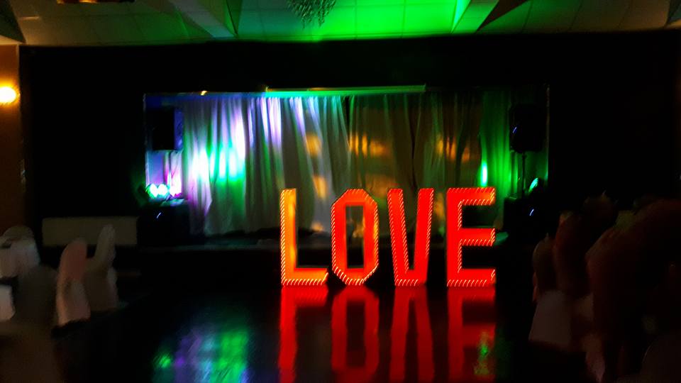 LED and Light Up Love Letter Hire