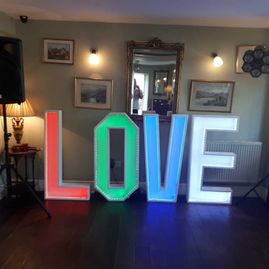 LED and Light Up Love Letter Hire